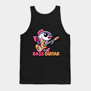Bass Guitar Cute Fish Guitar Pun Cartoon Tank Top